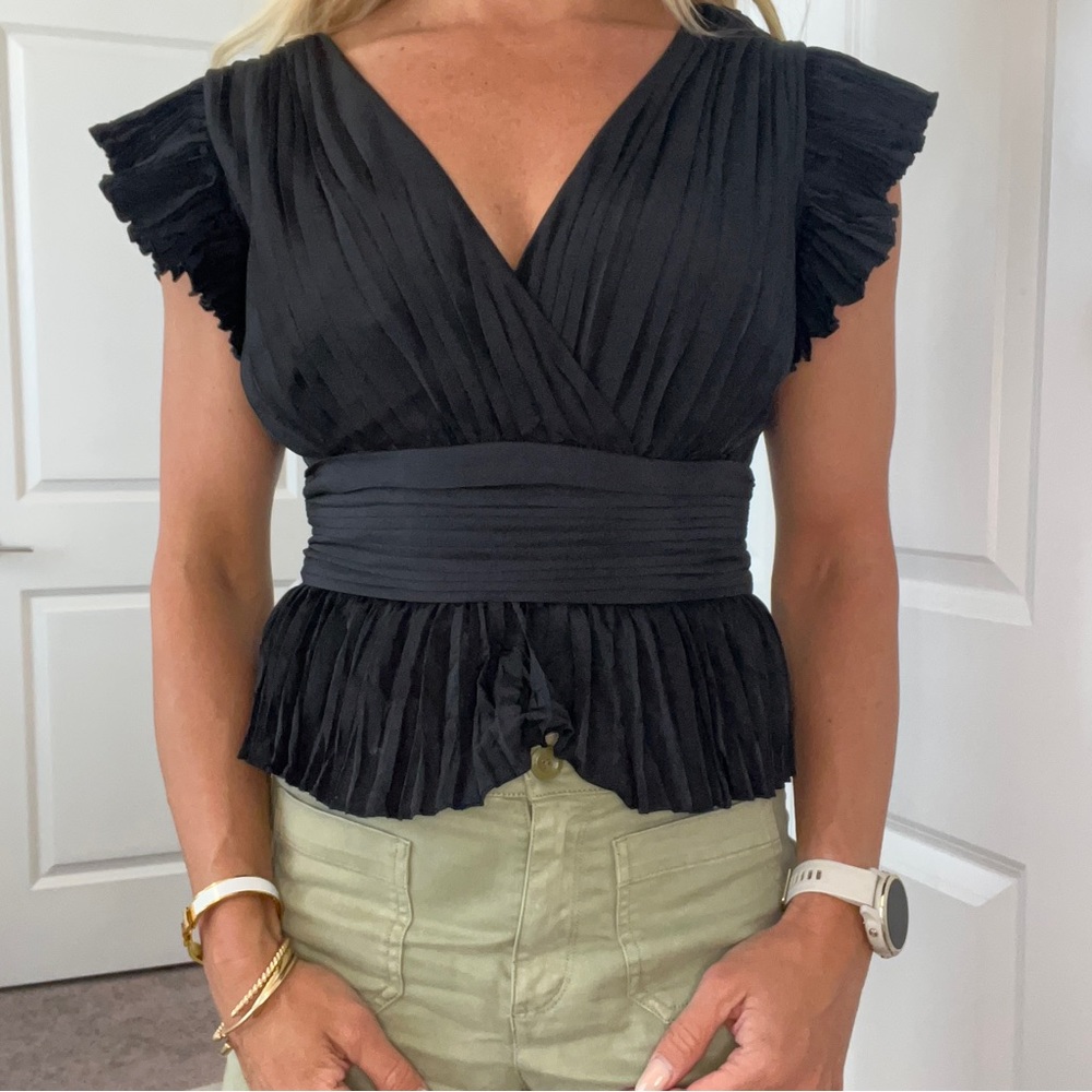Express Short Sleeve Black Blouse